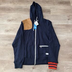 NWT 2012 Adidas Originals Hoodie Mens M Vintage Navy Full Zip Sweatshirt Jacket